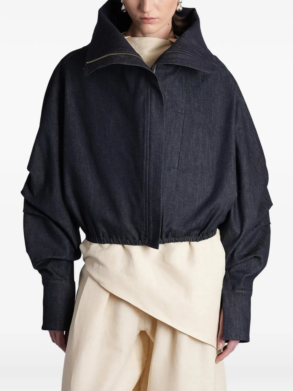 BATAKOVIC Belgrade funnel-neck denim jacket - Blu