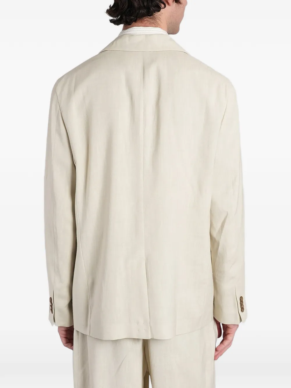 Maison Kitsuné Blazer met enkele rij knopen en logopatch Beige