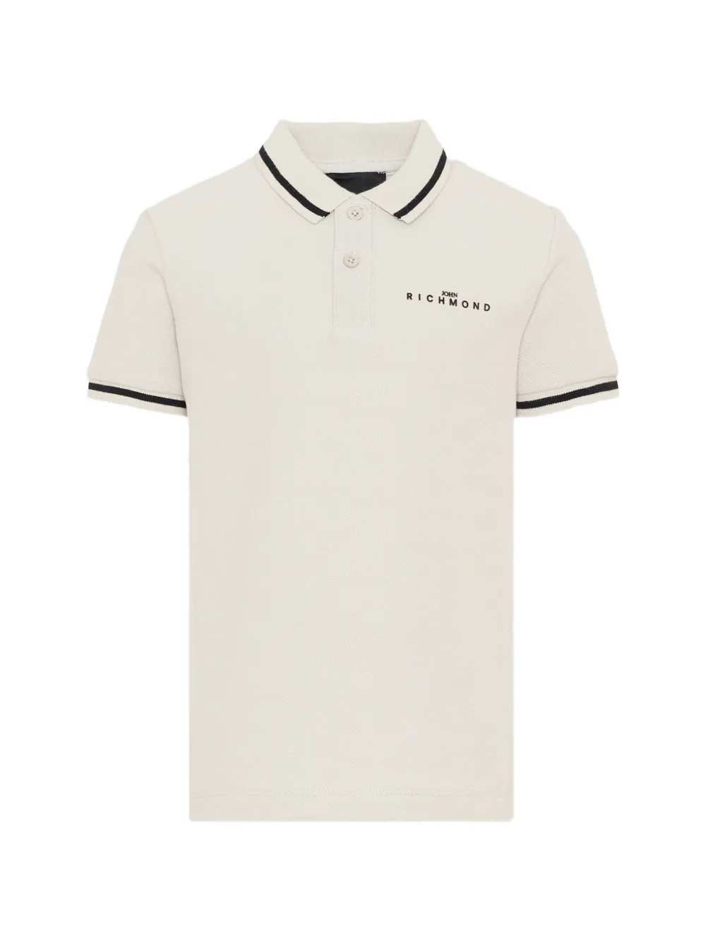 John Richmond Junior logo-print tipped polo shirt - Toni neutri