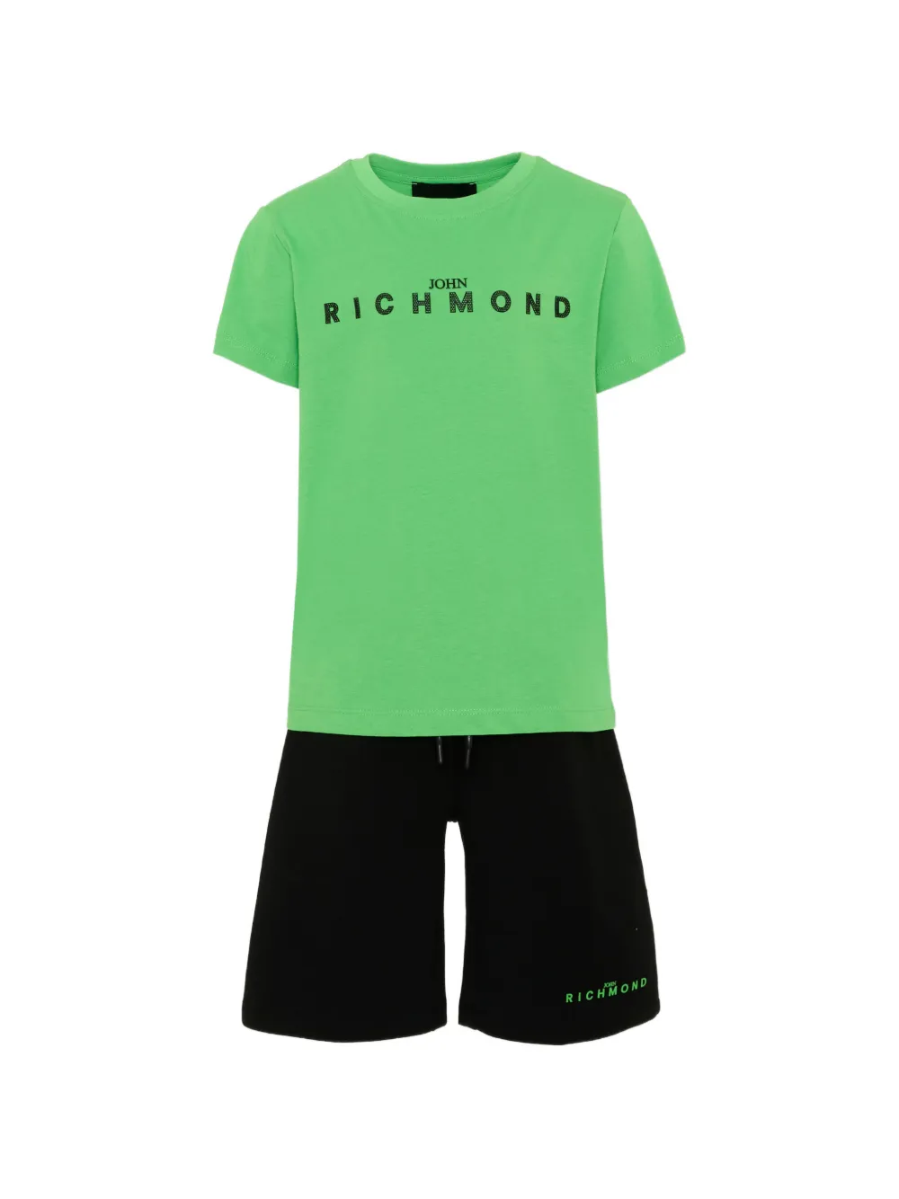 John Richmond Junior logo-print cotton tracksuit set - Verde