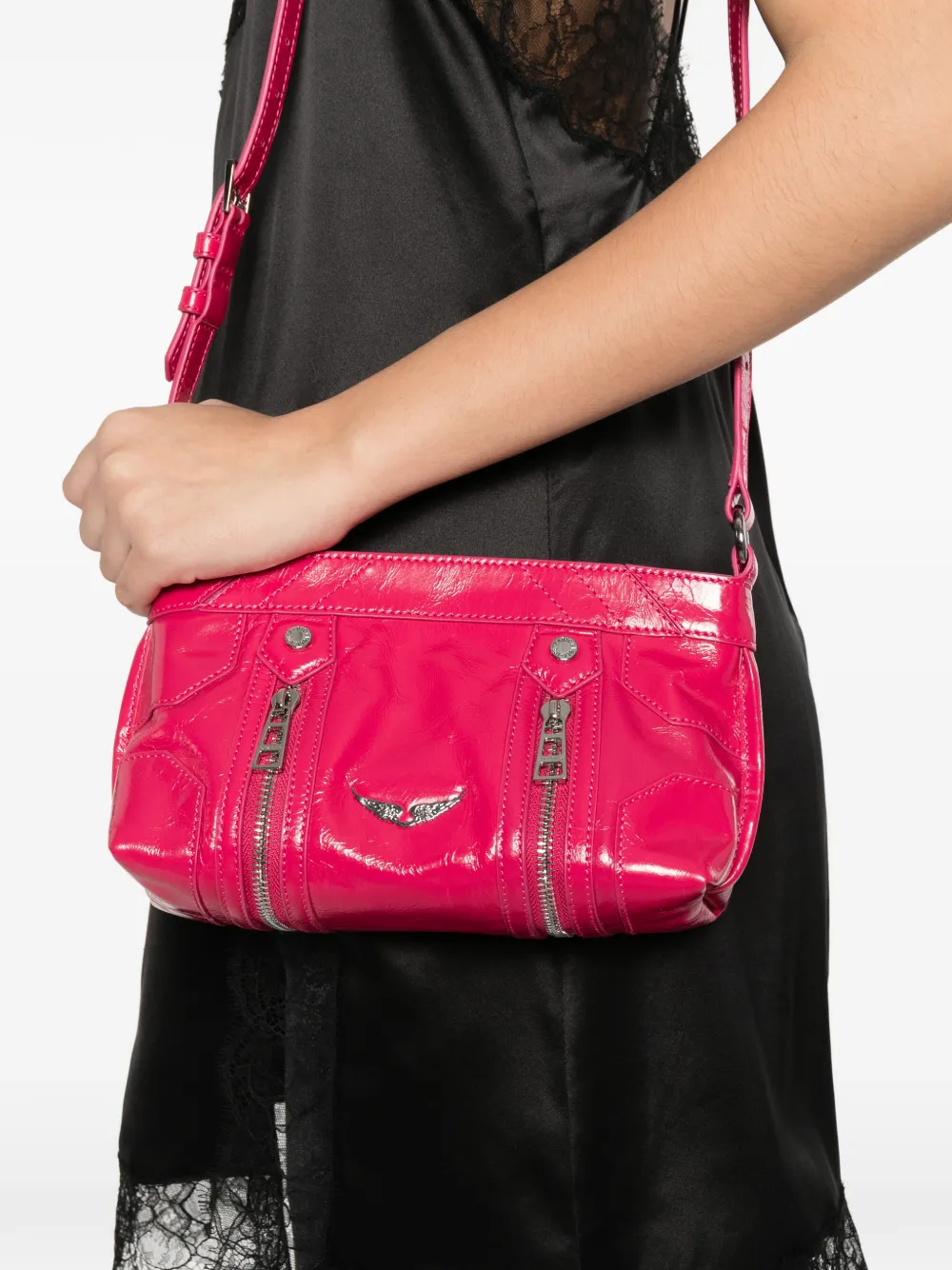 Zadig&Voltaire Sunny Mood lakleren schoudertas Roze