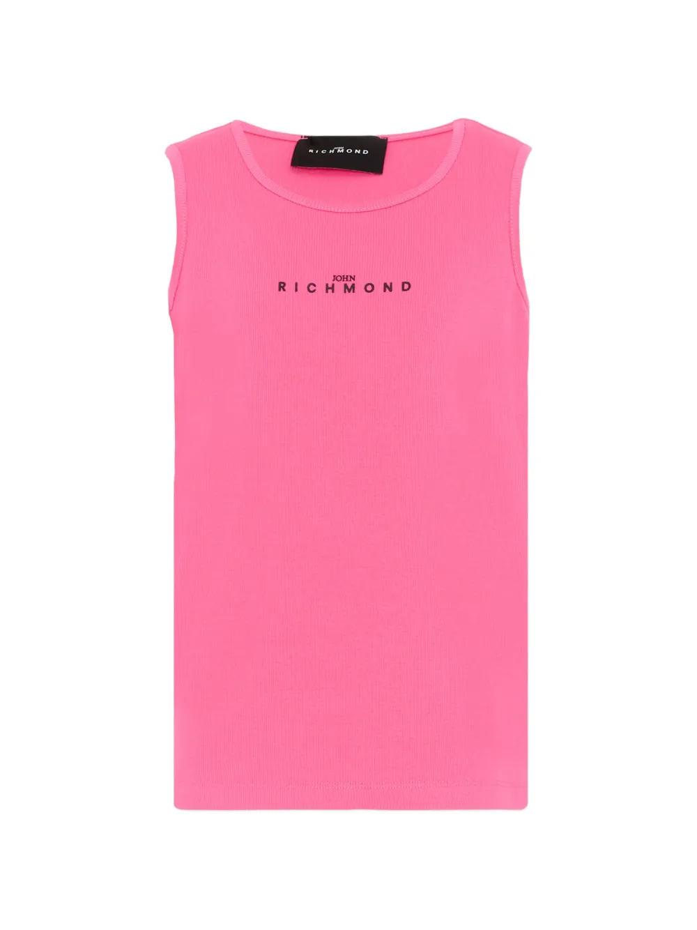 John Richmond Junior logo-print ribbed top - Rosa