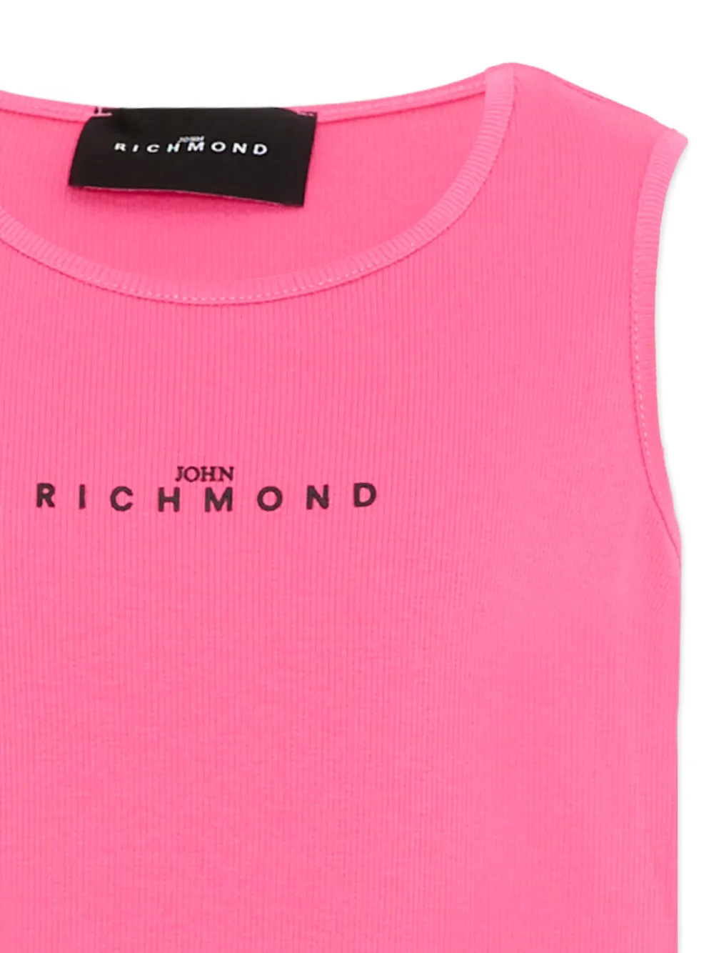 John Richmond Junior Geribbelde top met logoprint Roze