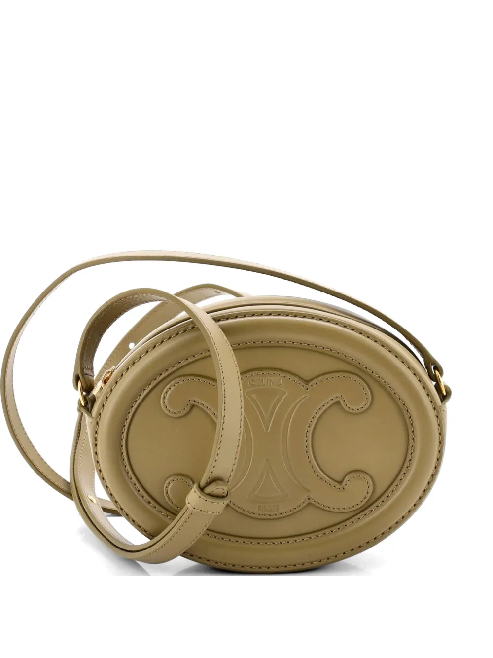 Celine Pre-Owned Triomphe Oval Leather Mini crossbody bag - Verde