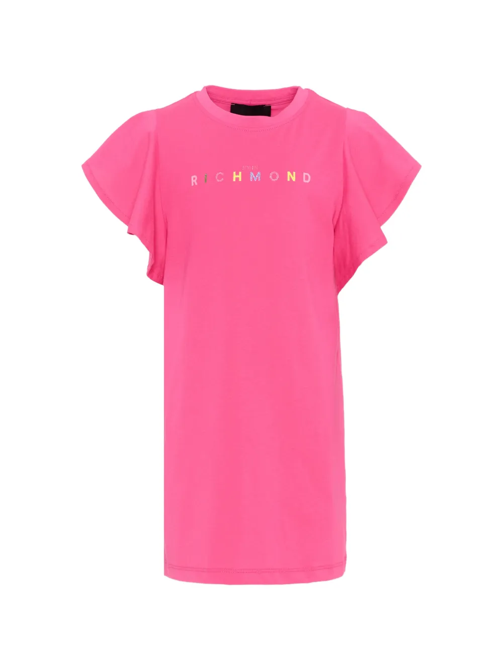 John Richmond Junior ruffled logo-print dress - Rosa