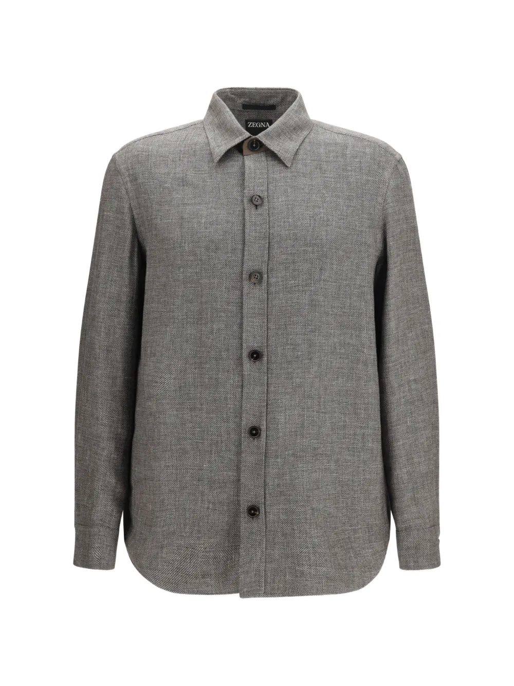 Zegna textured long-sleeve overshirt - Grigio
