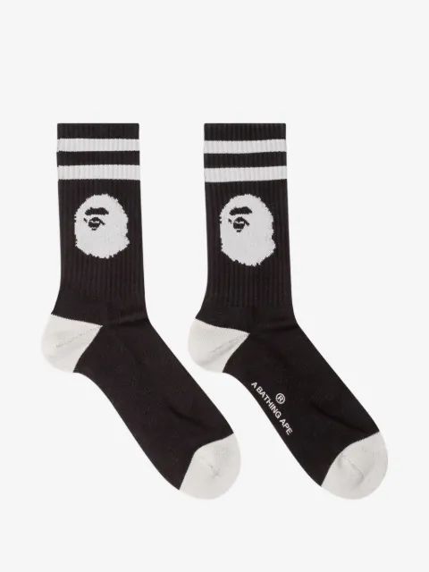 A BATHING APE® Ape Head stripe socks