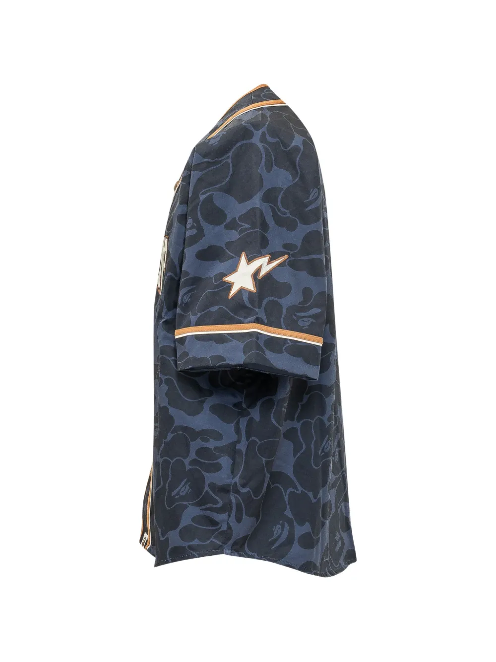 A BATHING APE Solid Camo overhemd met logo-print Blauw