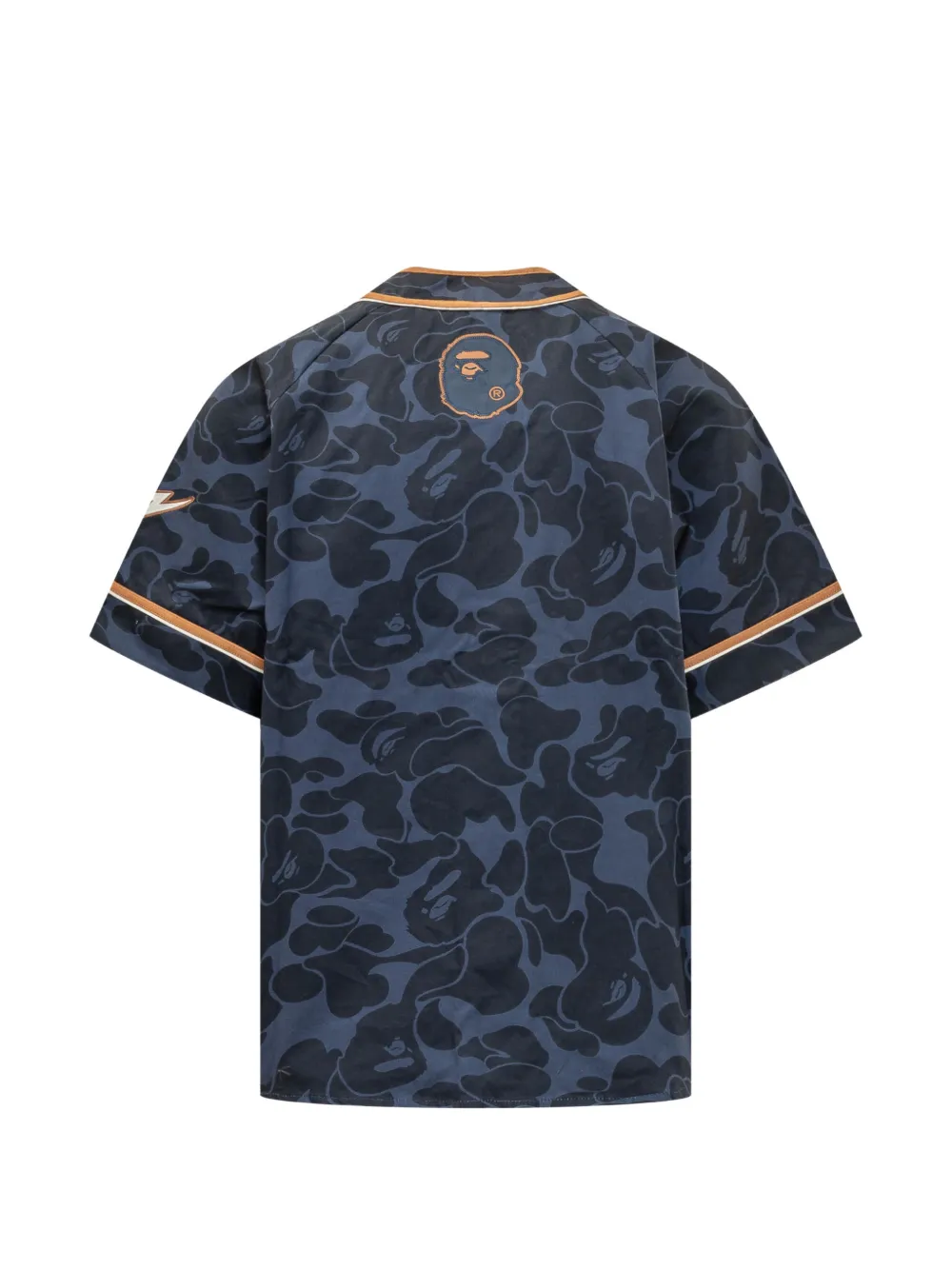 A BATHING APE Solid Camo overhemd met logo-print Blauw