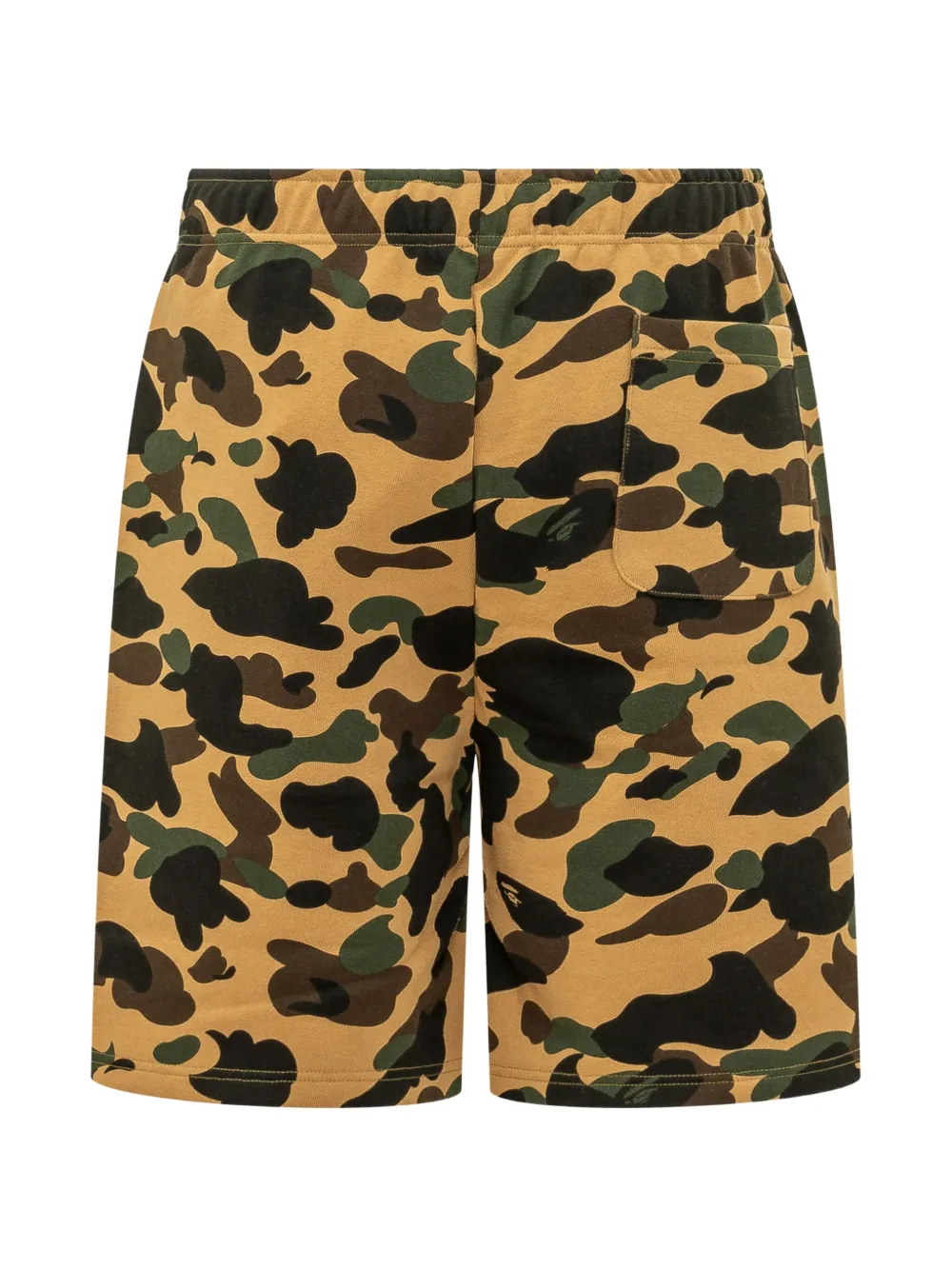 A BATHING APE 1st Camo Shark shorts met camouflageprint Geel