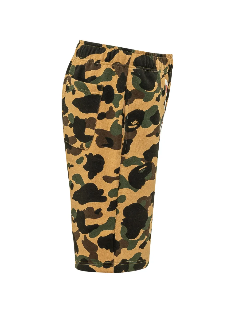 A BATHING APE 1st Camo Shark shorts met camouflageprint Geel