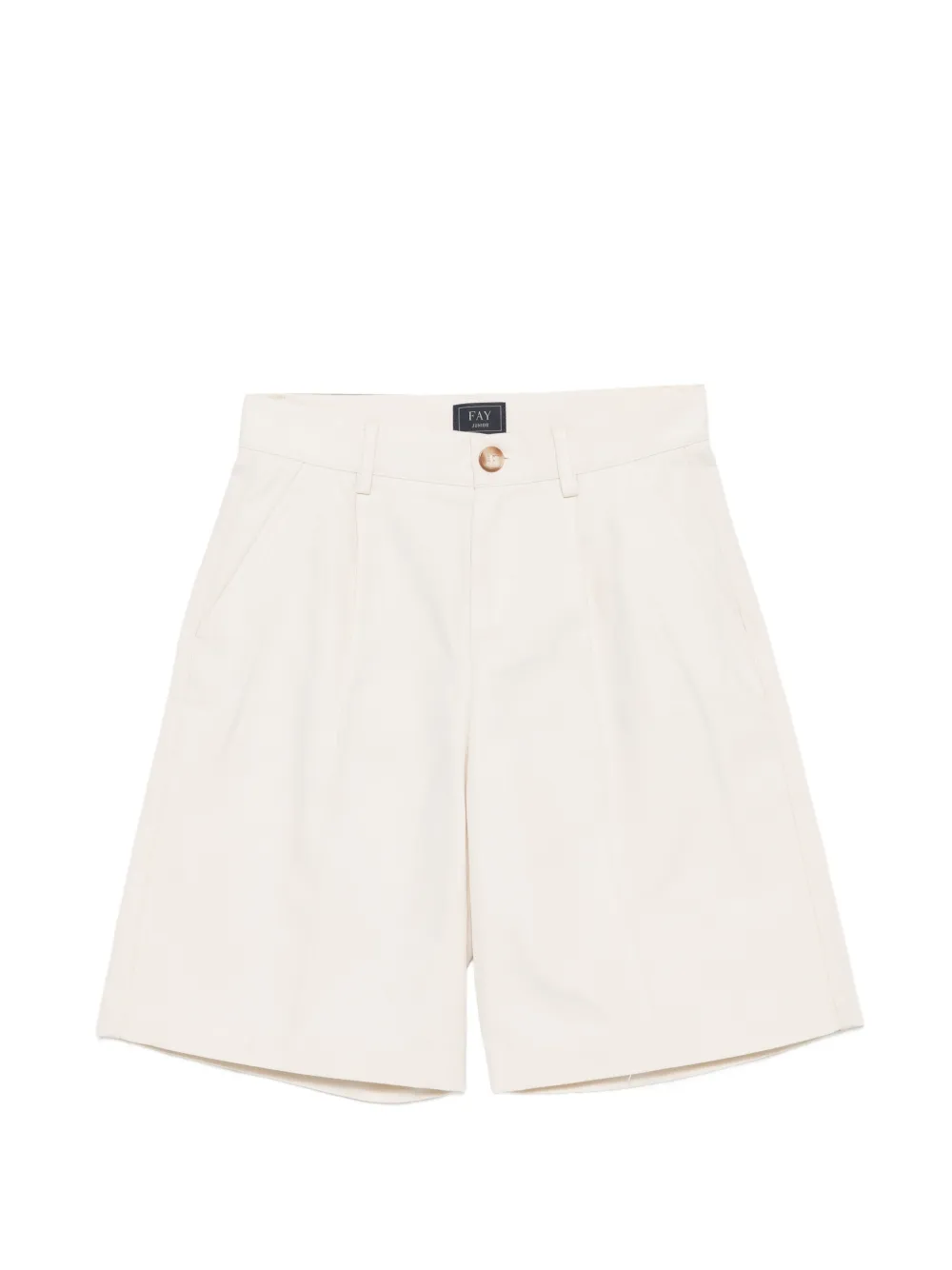 Fay Kids pleated logo-embroidered shorts - Toni neutri