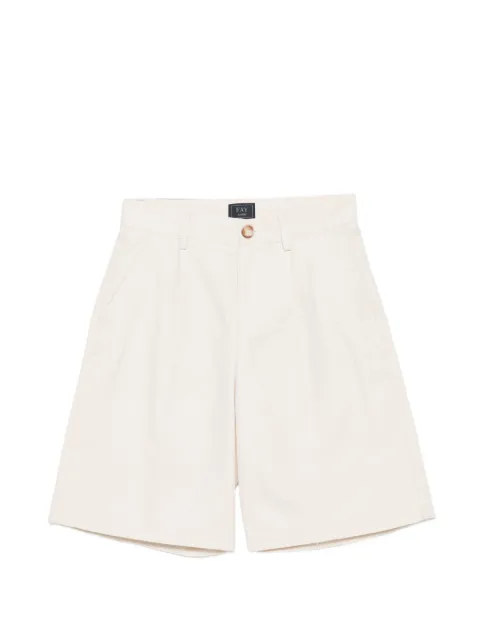 Fay Kids pleated logo-embroidered shorts