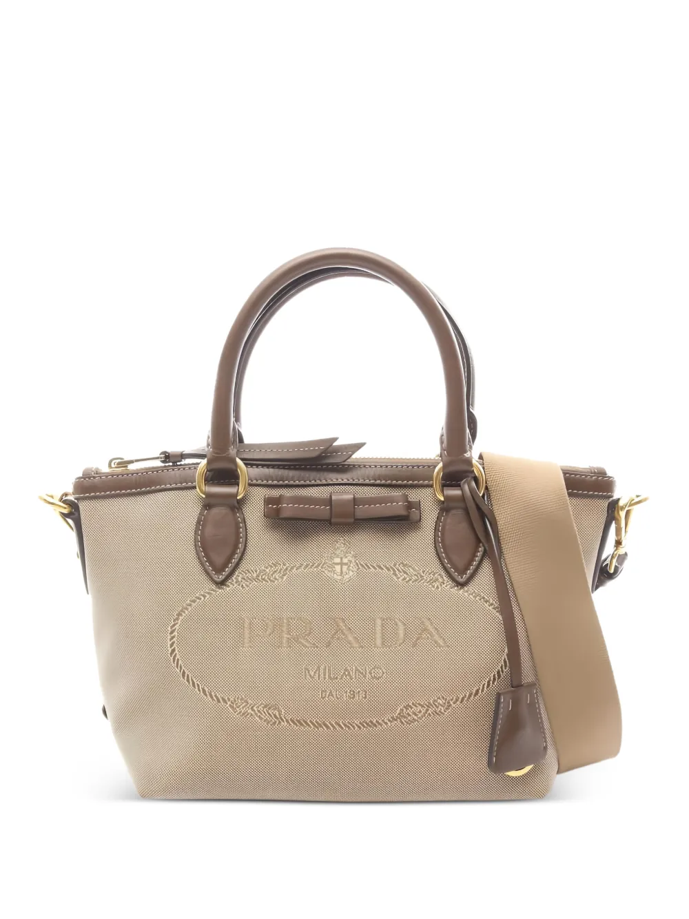 Prada Pre-Owned 2010s Logo Jacquard handbag - Neutrals