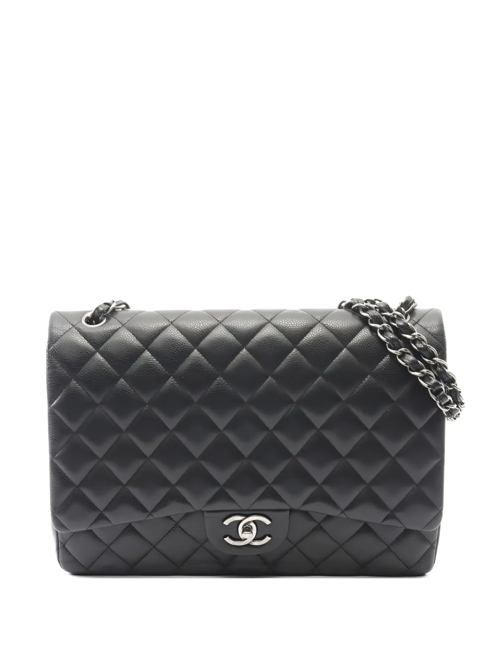 CHANEL Pre-Owned 2015-2016 34 Double Flap large matelassé shoulder bag - Nero