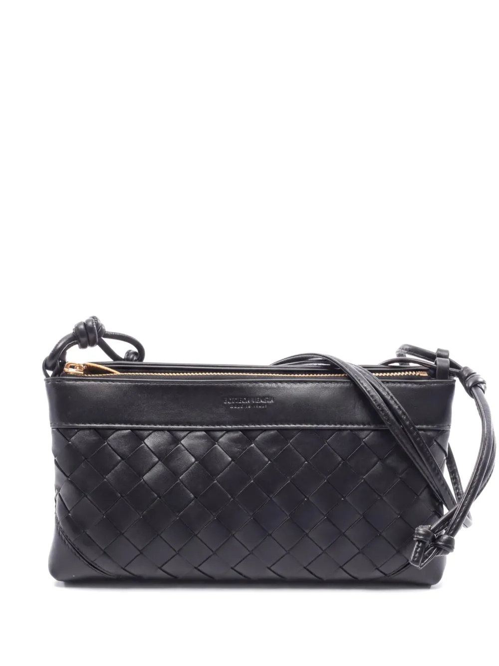 Bottega Veneta Pre-Owned 2020s Andiamo Schultertasche mit Logo-Prägung - Schwarz