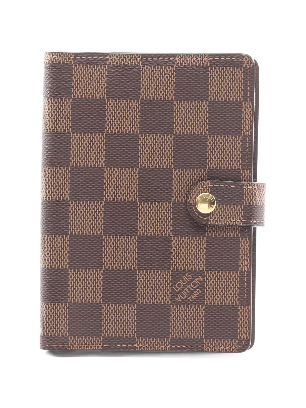 Pre-owned Louis Vuitton 2021 Pm Agenda Damier Ebene Notebook Cover In Brown