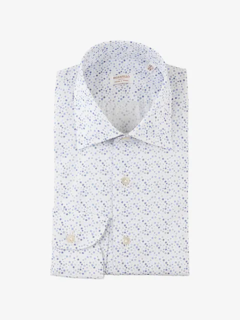 BORRIELLO NAPOLI floral-print spread-collar shirt