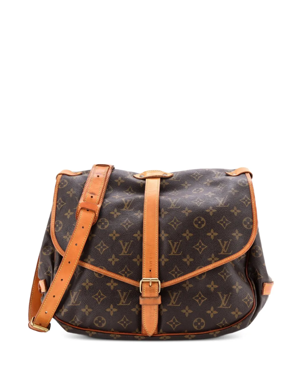 Louis Vuitton Pre-Owned Saumur Handbag Monogram Canvas 35 crossbody bag - Braun