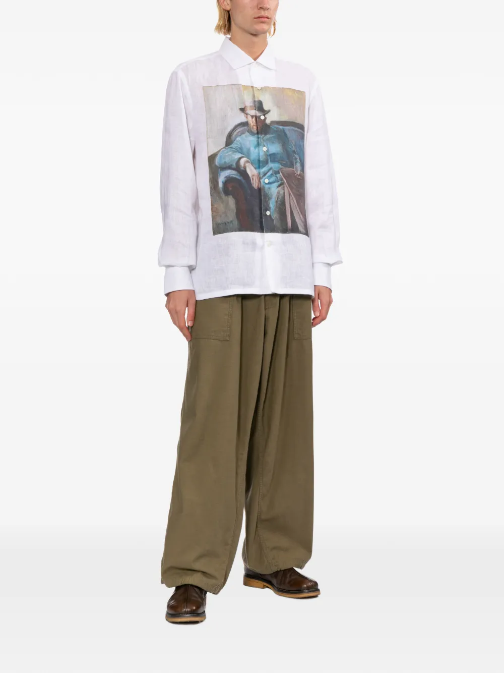 Junya Watanabe MAN Overhemd met print Wit