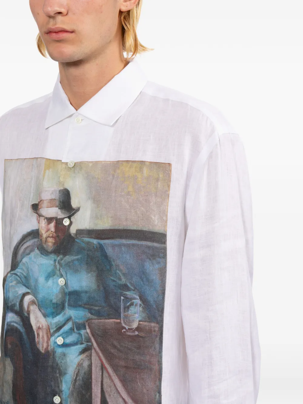 Junya Watanabe MAN Overhemd met print Wit