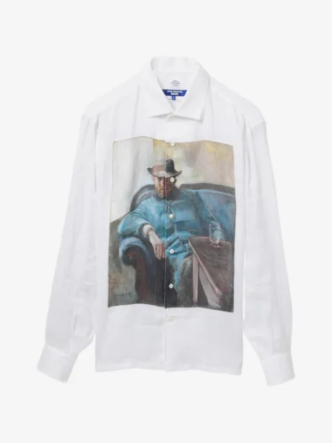 Junya Watanabe MAN chemise en lin à imprimé graphique