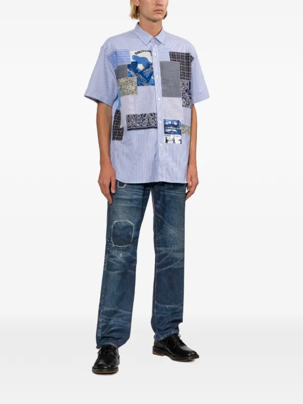 Junya Watanabe MAN パッチワーク シャツ | ブルー | FARFETCH JP