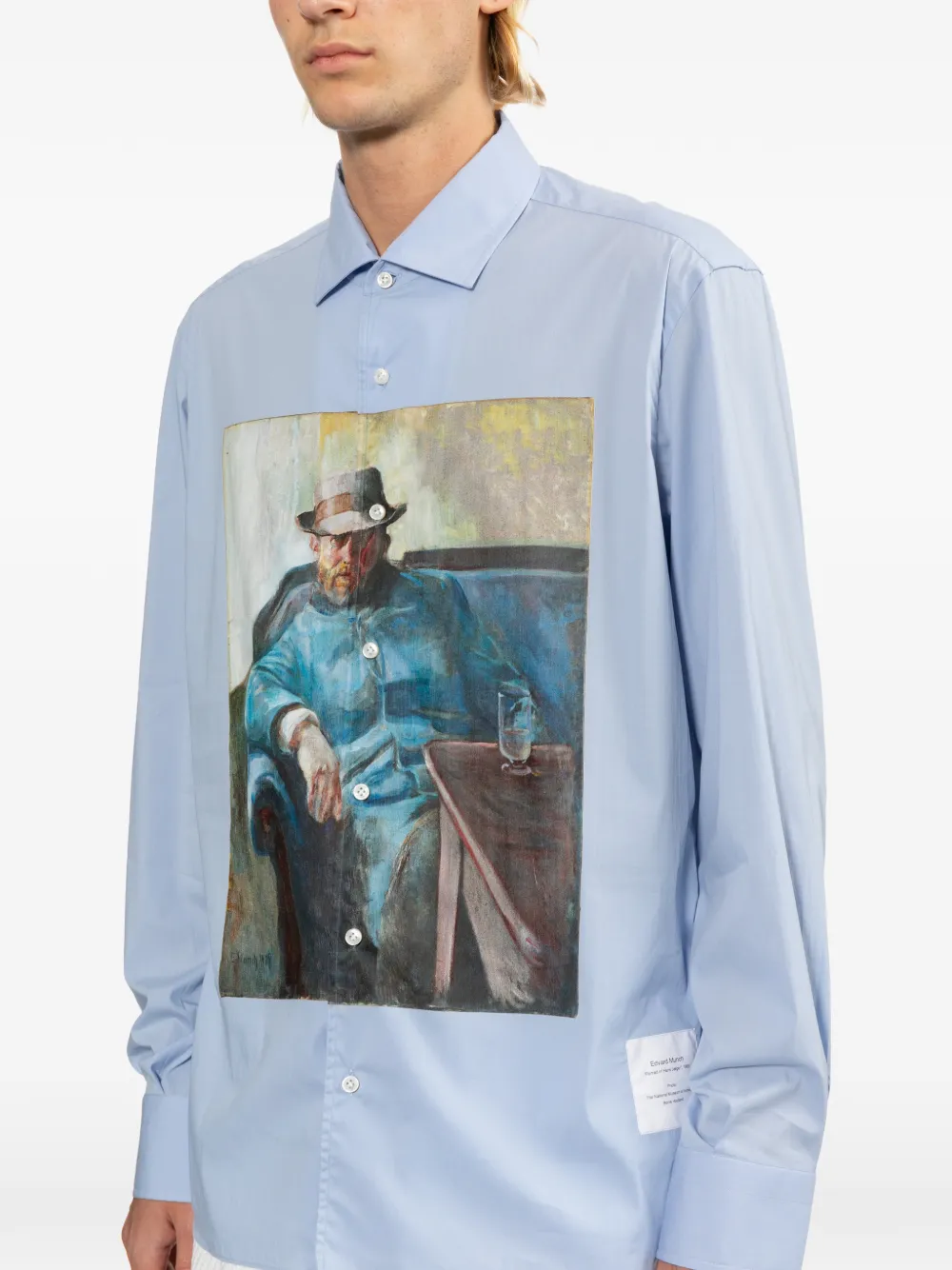 JUNYA WATANABE MAN スタッズ装飾 長袖シャツ Junya Watanabe MAN Maria Santangelo graphic-print Shirt | Blue