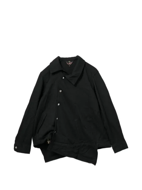 Black Comme Des Garçons chamarra asimétrica con botones de presión