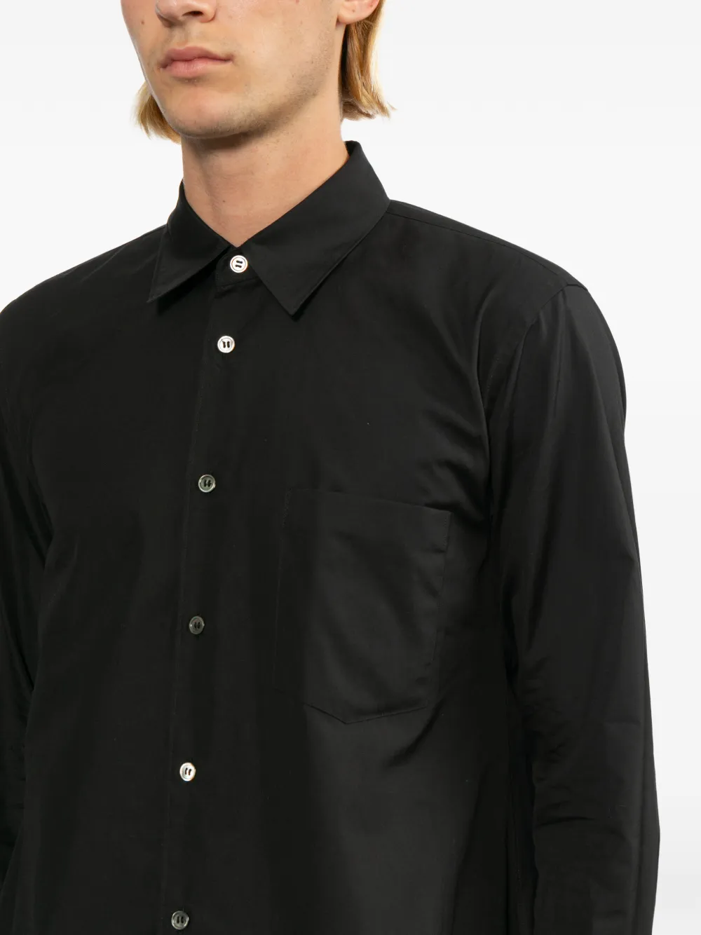 Black Comme Des Garçons katoenen shirt Zwart