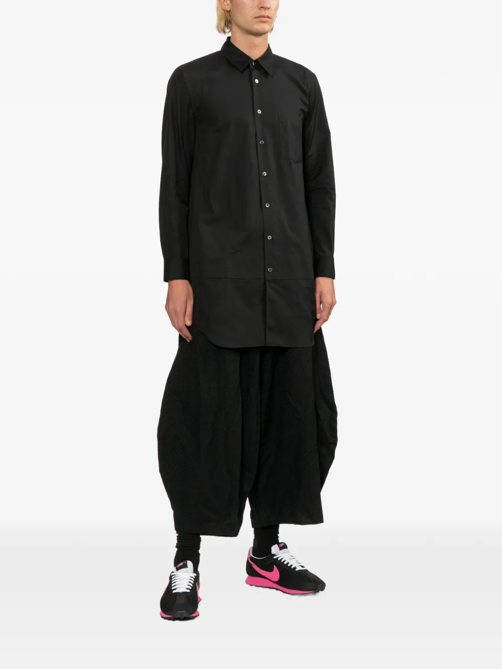 Black Comme Des Garçons katoenen shirt Zwart
