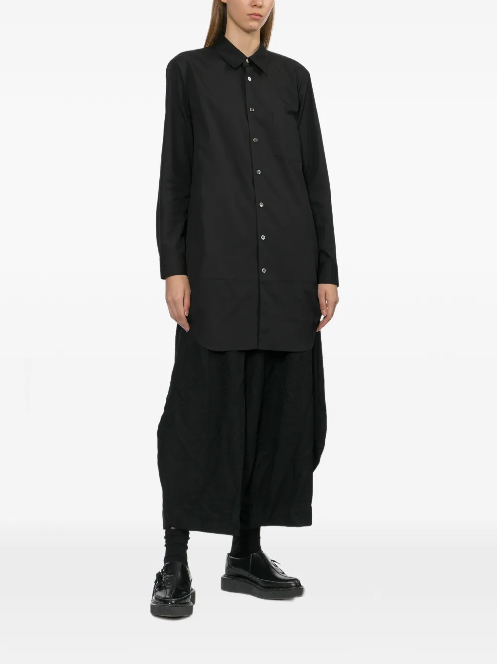 Black Comme Des Garçons katoenen shirt Zwart