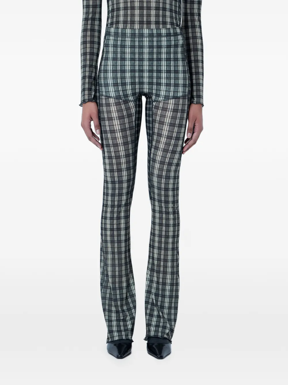 KNWLS plaid leggings - Green