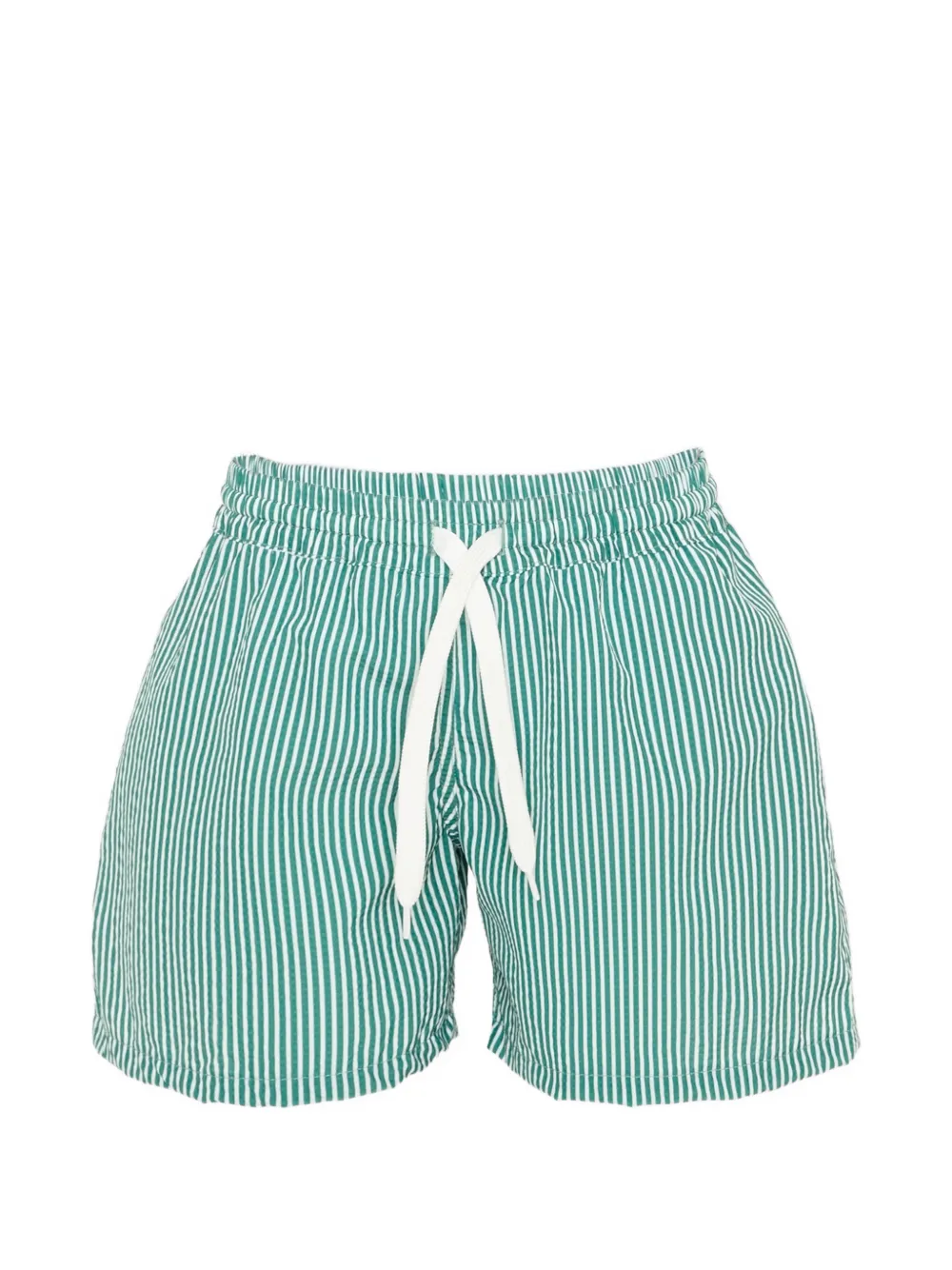 Pesciolino Rosso Kids striped seersucker swim shorts - Verde
