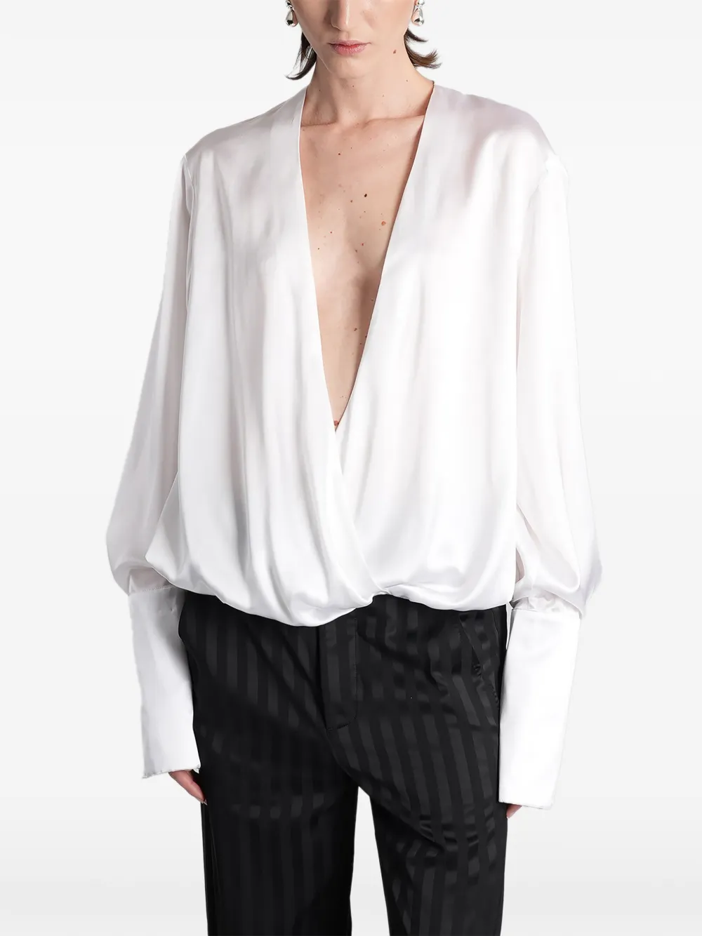 BATAKOVIC Belgrade draped blouse - Bianco