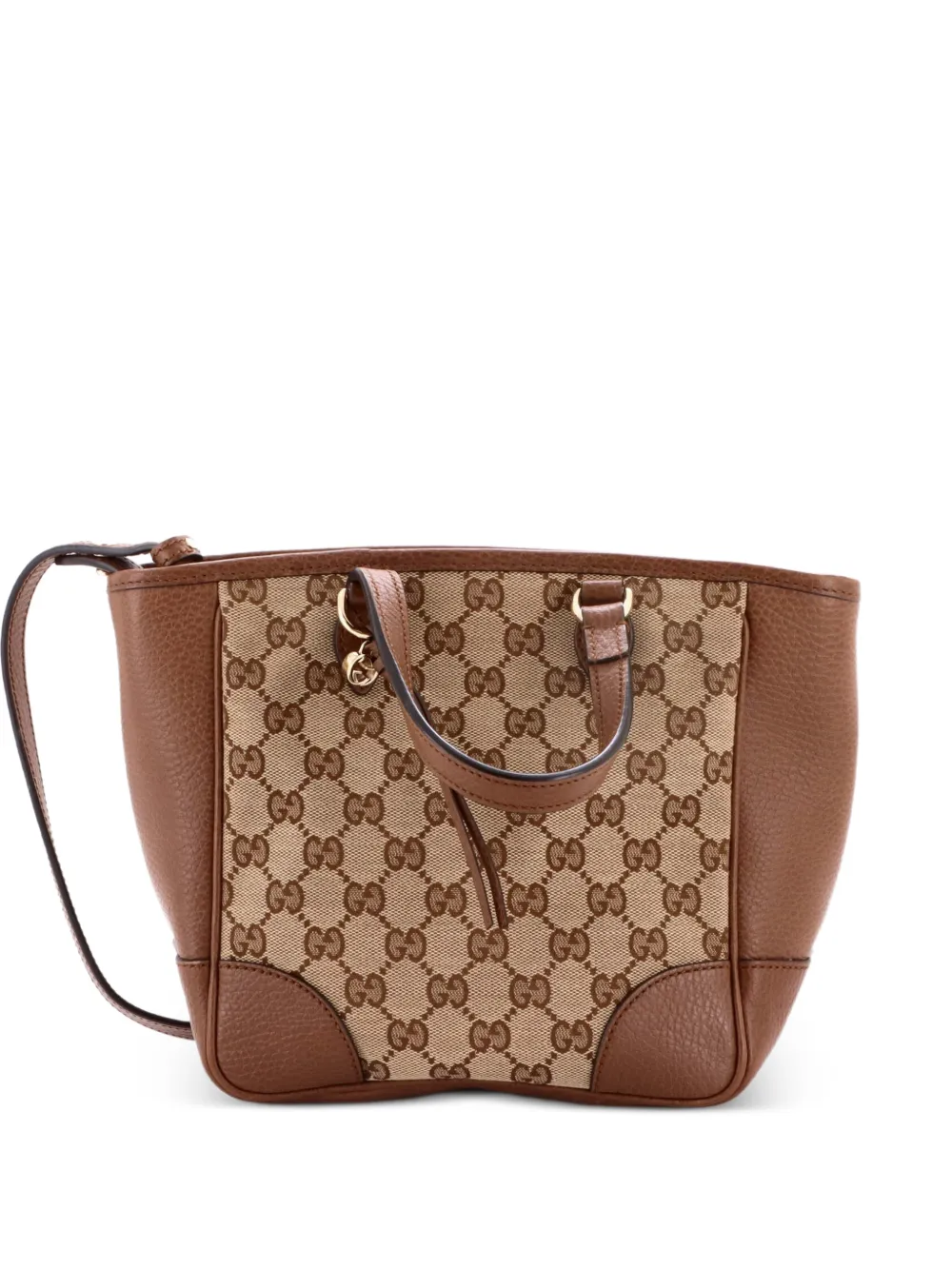 Gucci Pre-Owned Bree Convertible Tote GG Canvas with Leather Small crossbody bag - Marrone