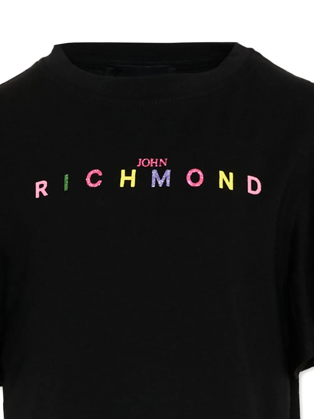 John Richmond Junior Jurk met ruchemouwen en logoprint Zwart