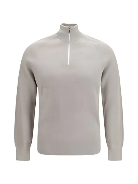 Brunello Cucinelli ribbed-knit half-zip sweater