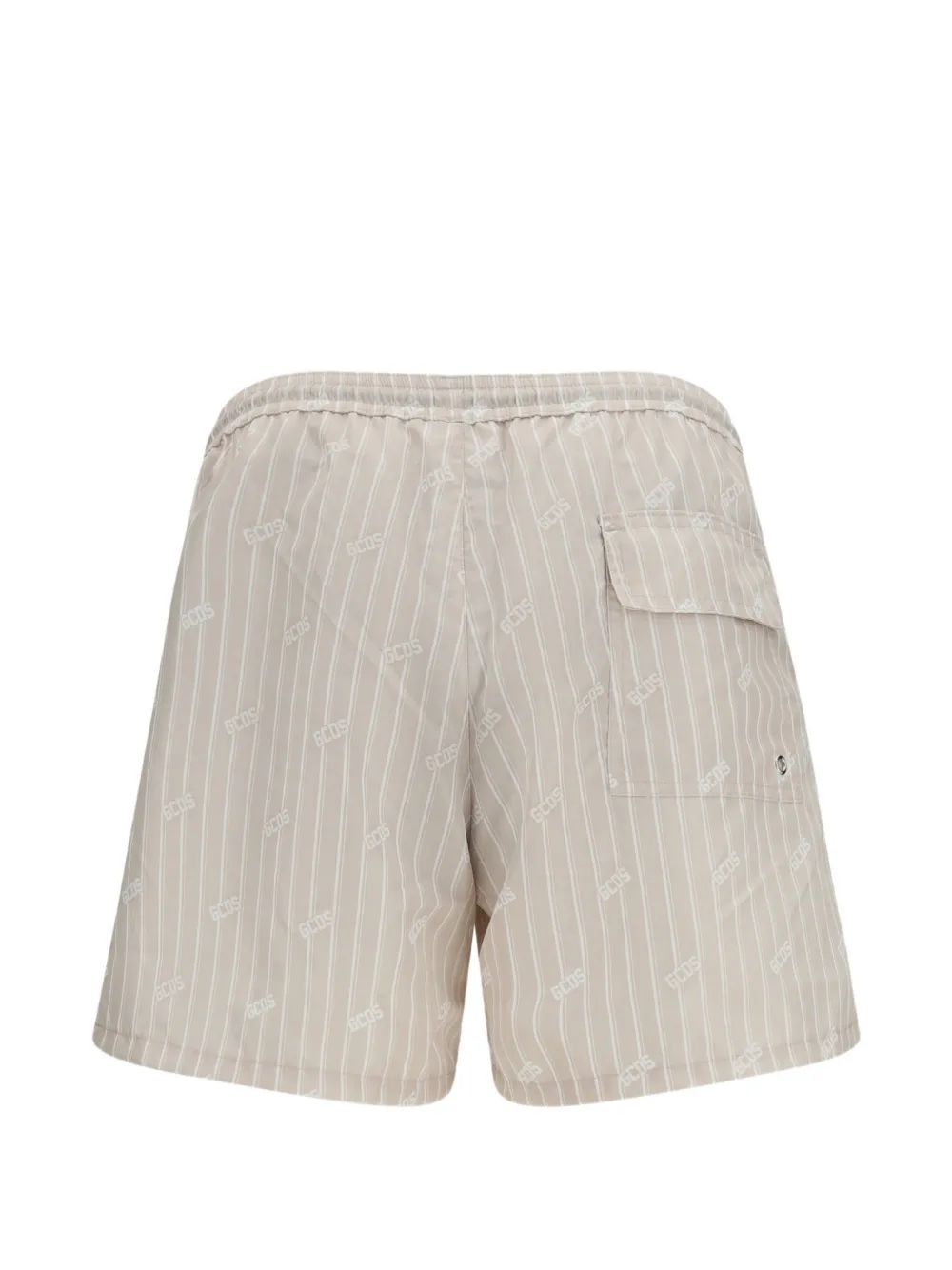 GCDS Zwembroek met krijtstreep en logo Beige