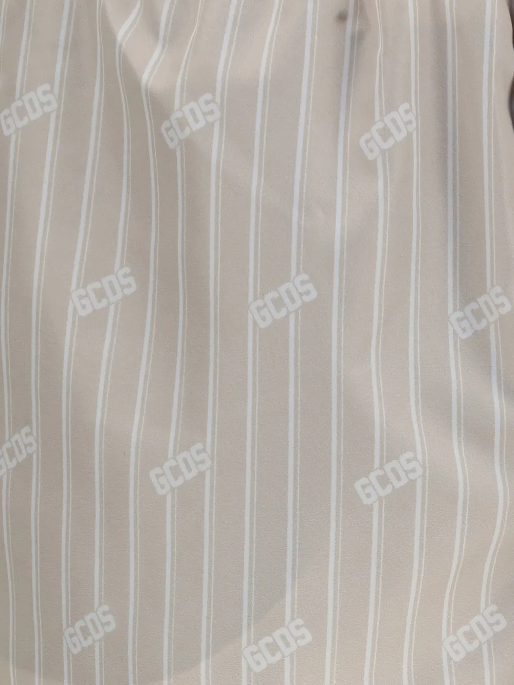 GCDS Zwembroek met krijtstreep en logo Beige