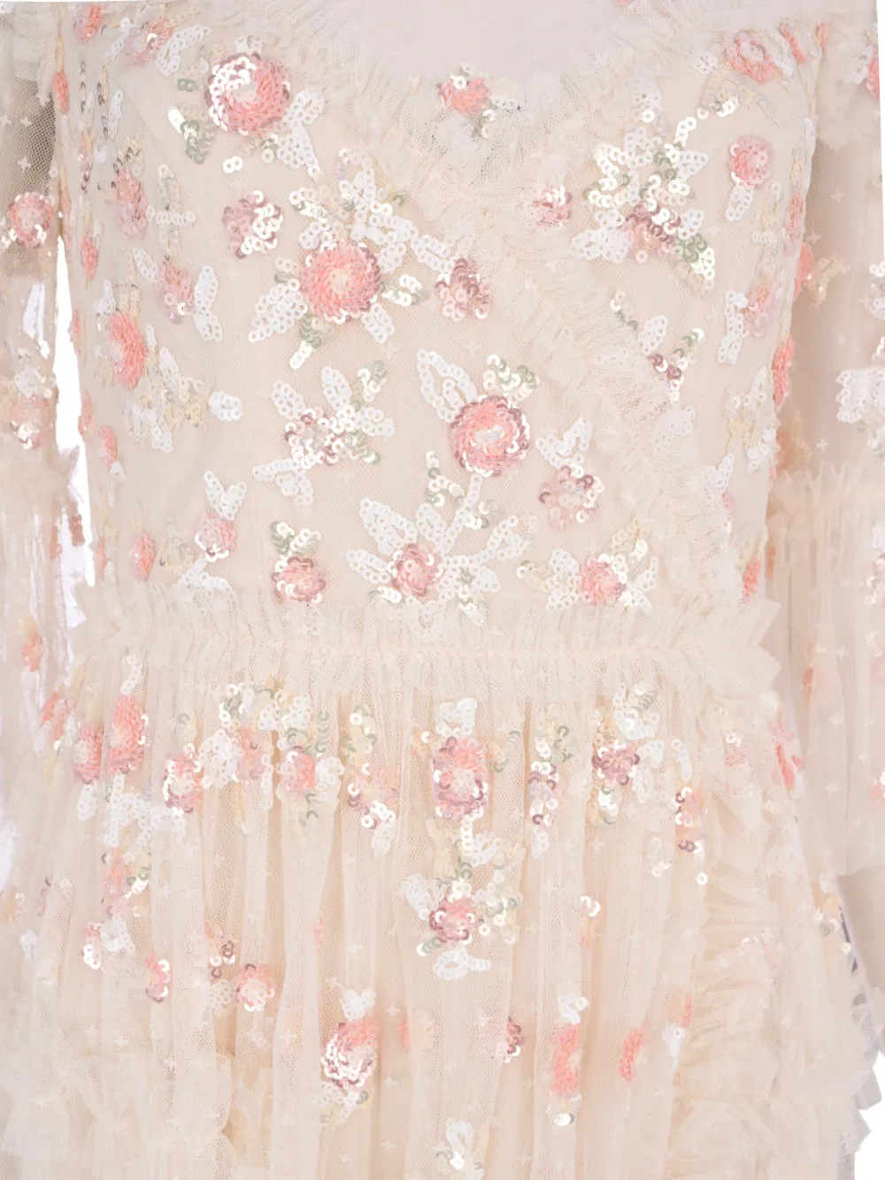 Needle & Thread Shimmer Ditsey avondjurk verfraaid met pailletten Beige