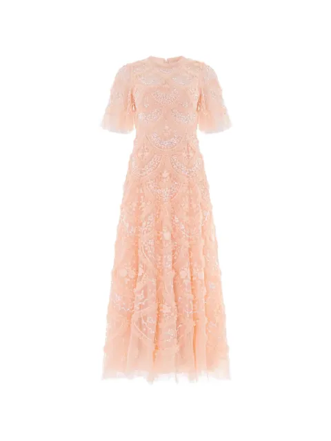 Needle & Thread Carmen ruffle-trimmed sequinned midi dress