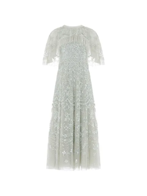 Needle & Thread Freya sequin-embellished cape gown