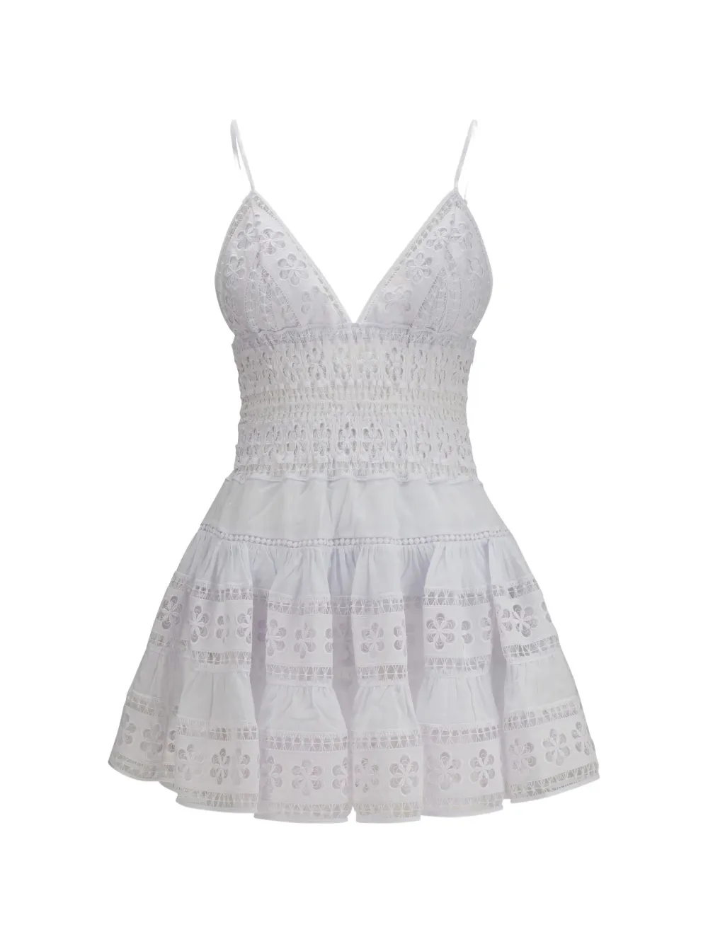 Charo Ruiz Ibiza Isca floral-embroidered-lace dress - White
