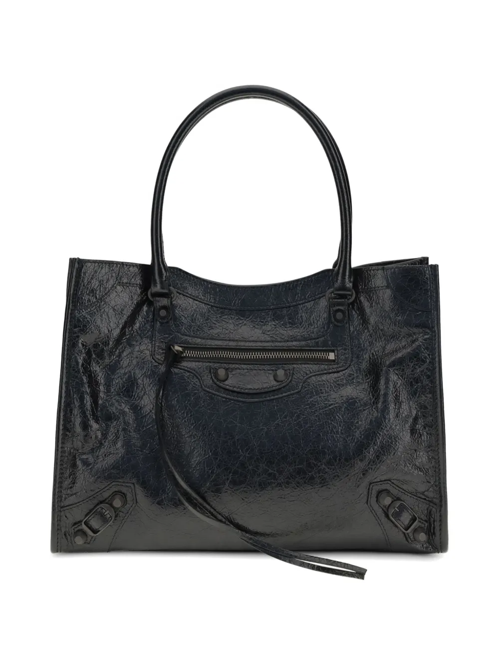 Balenciaga Borsa tote Le City in pelle effetto stropicciato - Blu