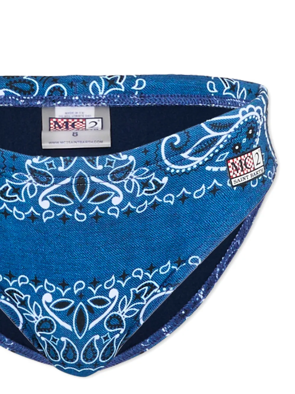 MC2 Saint Barth Kids Zwembroek met bandanaprint Blauw
