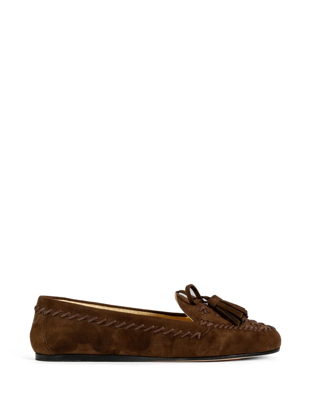 Prada whipstitch tassel loafers - Marrone