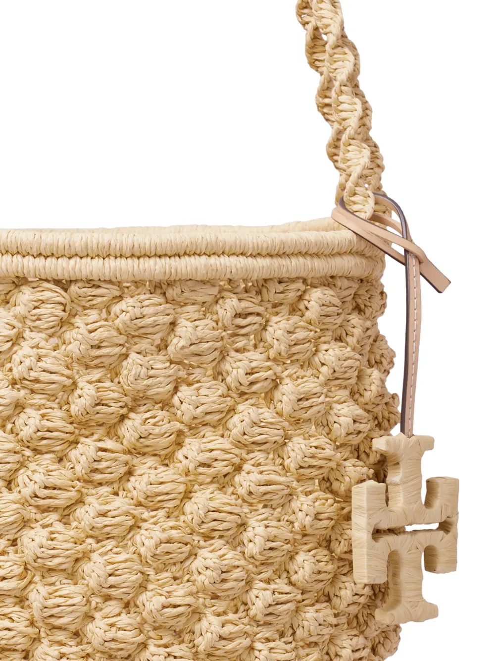 Tory Burch Ella handgehaakte bucket-tas Beige