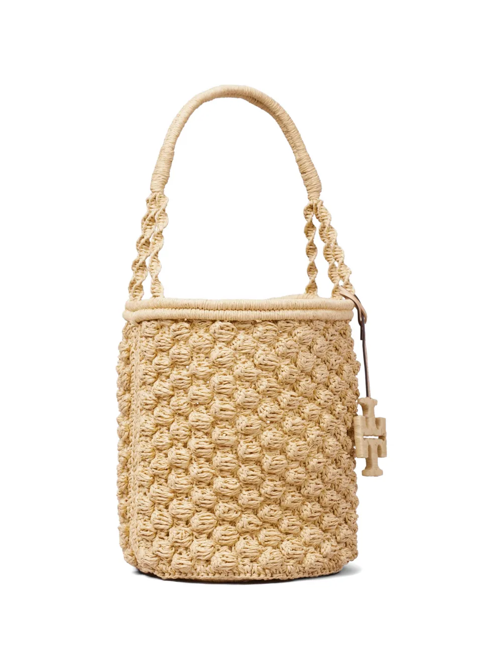 Tory Burch Ella handgehaakte bucket-tas Beige
