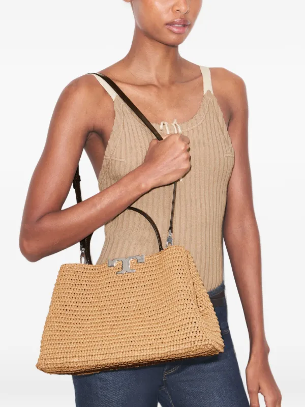 Tory Burch Eleanor Raffia Satchel | Neutrals | FARFETCH